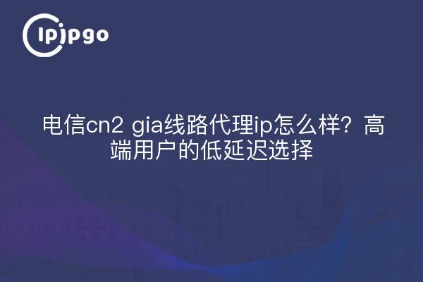 电信cn2 gia线路代理ip怎么样?高端用户的低延迟选择