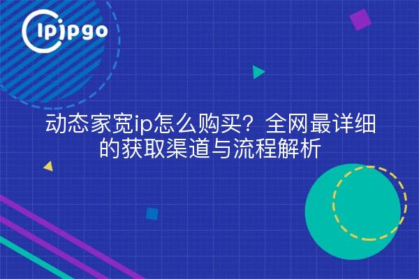 动态家宽ip怎么购买?全网最详细的获取渠道与流程解析
