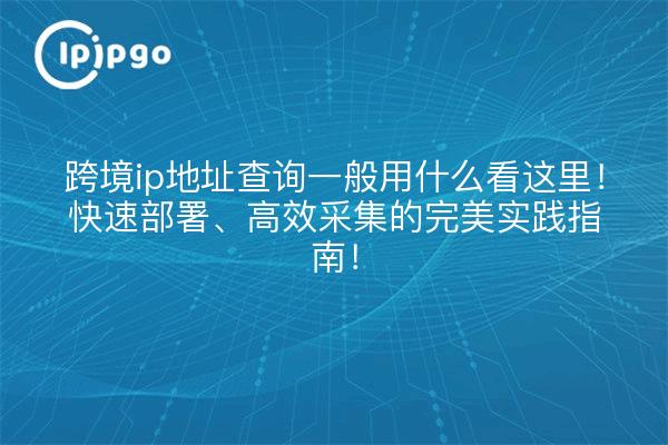跨境ip地址查询一般用什么看这里!快速部署、高效采集的完美实践指南!