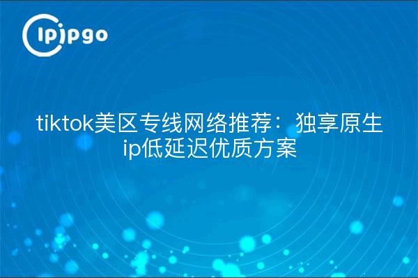 tiktok美区专线网络推荐:独享原生ip低延迟优质方案