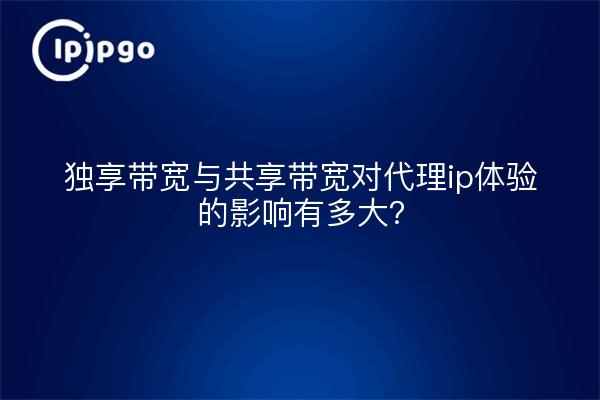 独享带宽与共享带宽对代理ip体验的影响有多大?