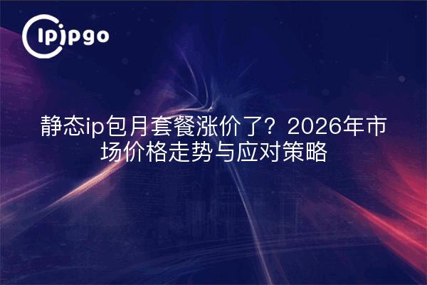 静态ip包月套餐涨价了？2026年市场价格走势与应对策略