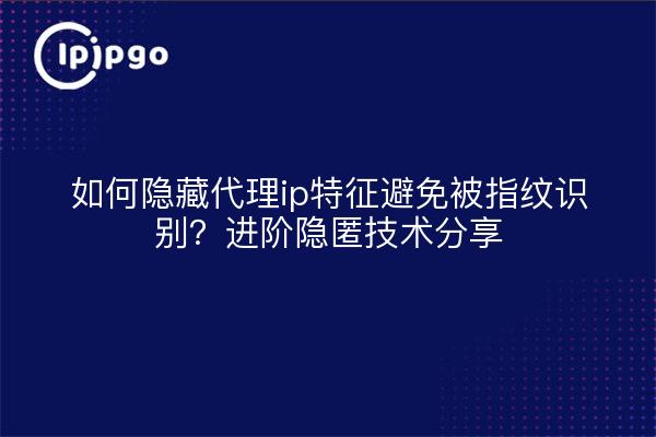 如何隐藏代理ip特征避免被指纹识别？进阶隐匿技术分享