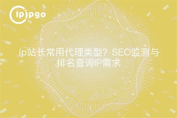 ip站长常用代理类型?SEO监测与排名查询IP需求
