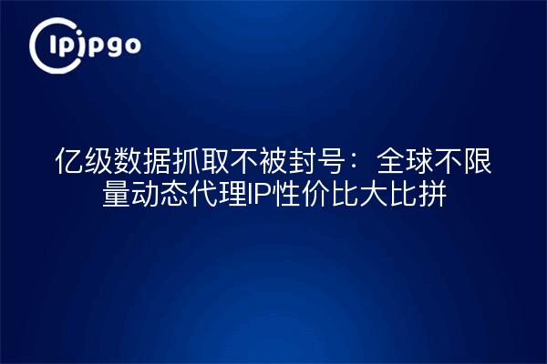 亿级数据抓取不被封号:全球不限量动态代理IP性价比大比拼