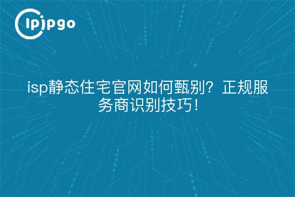 isp静态住宅官网如何甄别?正规服务商识别技巧!