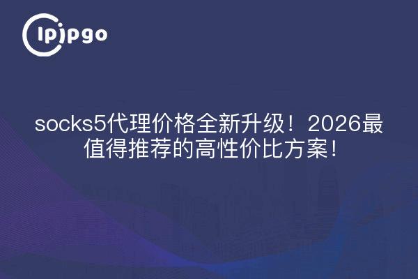 socks5代理价格全新升级!2026最值得推荐的高性价比方案!