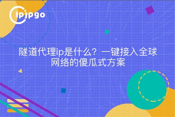 隧道代理ip是什么?一键接入全球网络的傻瓜式方案