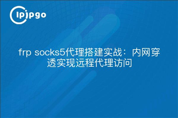frp socks5代理搭建实战：内网穿透实现远程代理访问