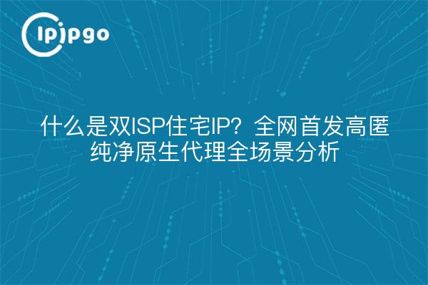 什么是双ISP住宅IP?全网首发高匿纯净原生代理全场景分析