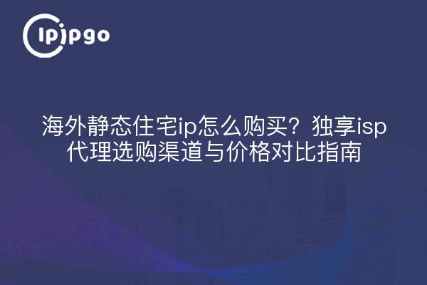 海外静态住宅ip怎么购买?独享isp代理选购渠道与价格对比指南