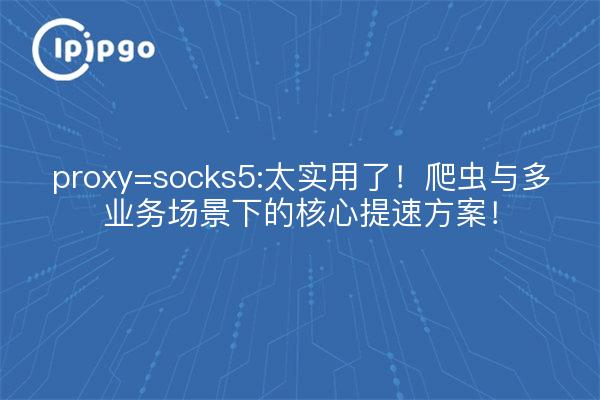 proxy=socks5:太实用了!爬虫与多业务场景下的核心提速方案!