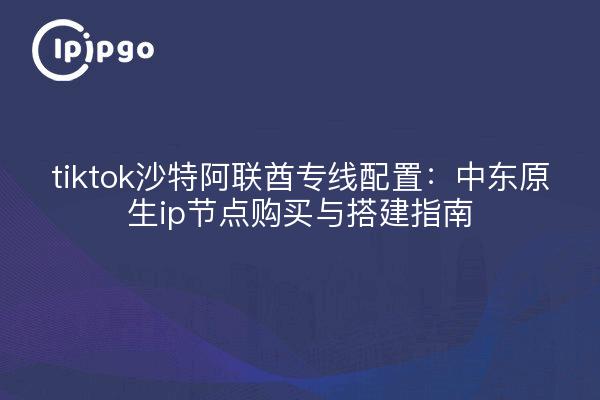 tiktok沙特阿联酋专线配置:中东原生ip节点购买与搭建指南