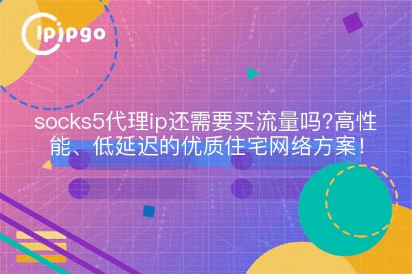 socks5代理ip还需要买流量吗?高性能、低延迟的优质住宅网络方案!