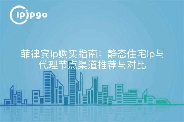 菲律宾ip购买指南:静态住宅ip与代理节点渠道推荐与对比