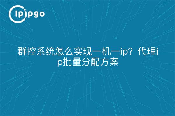 群控系统怎么实现一机一ip?代理ip批量分配方案