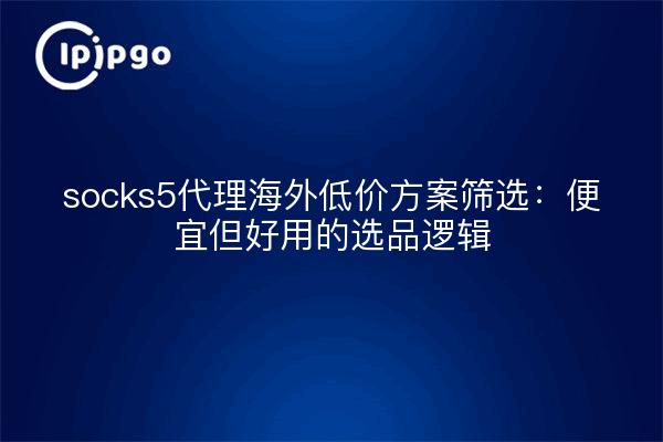 socks5代理海外低价方案筛选:便宜但好用的选品逻辑