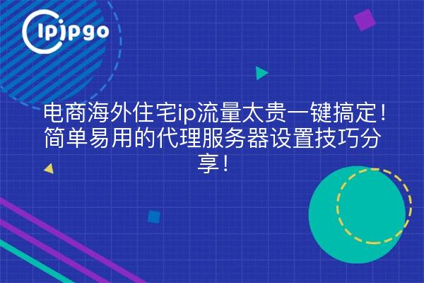 电商海外住宅ip流量太贵一键搞定!简单易用的代理服务器设置技巧分享!