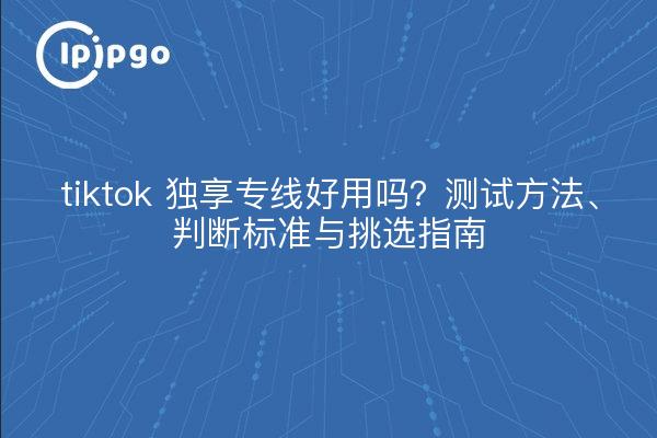 tiktok 独享专线好用吗？测试方法、判断标准与挑选指南