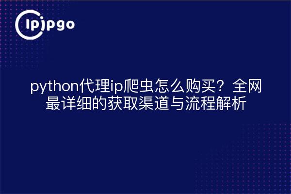 python代理ip爬虫怎么购买?全网最详细的获取渠道与流程解析
