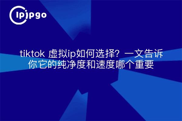 tiktok 虚拟ip如何选择?一文告诉你它的纯净度和速度哪个重要