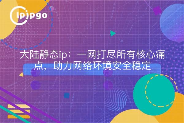 大陆静态ip：一网打尽所有核心痛点，助力网络环境安全稳定