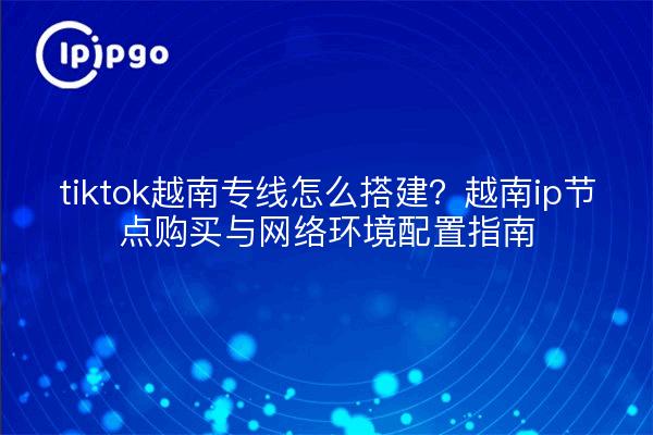 tiktok越南专线怎么搭建?越南ip节点购买与网络环境配置指南
