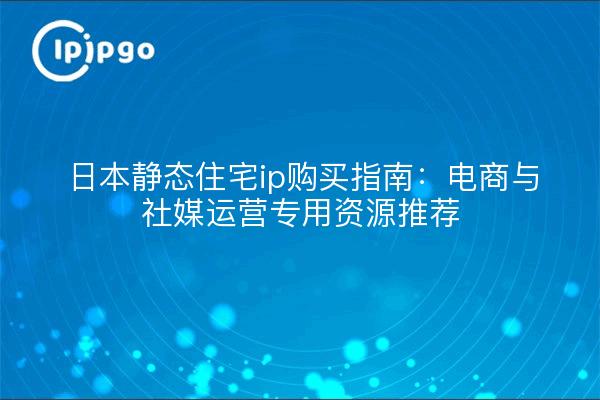 日本静态住宅ip购买指南:电商与社媒运营专用资源推荐