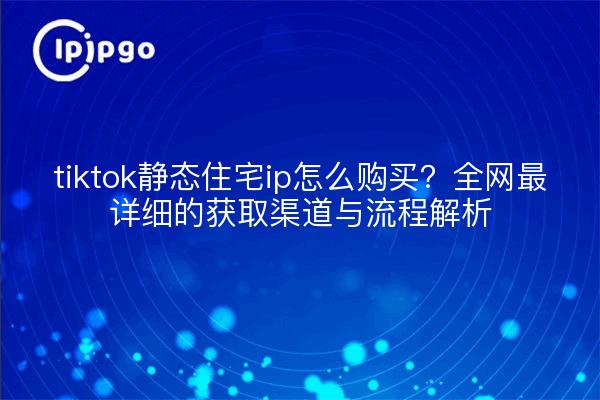 tiktok静态住宅ip怎么购买?全网最详细的获取渠道与流程解析