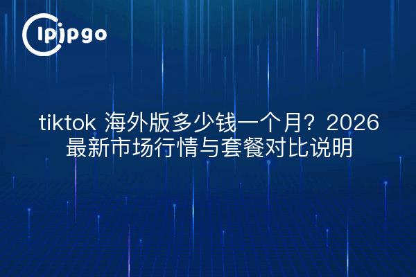 tiktok 海外版多少钱一个月?2026最新市场行情与套餐对比说明