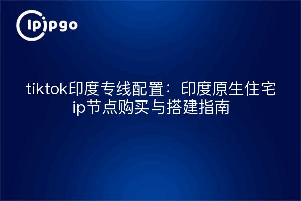 tiktok印度专线配置:印度原生住宅ip节点购买与搭建指南
