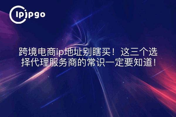 跨境电商ip地址别瞎买!这三个选择代理服务商的常识一定要知道!