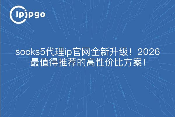 socks5代理ip官网全新升级!2026最值得推荐的高性价比方案!