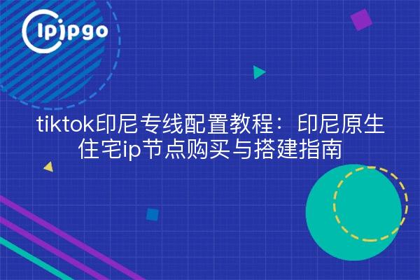 tiktok印尼专线配置教程：印尼原生住宅ip节点购买与搭建指南