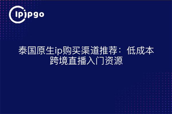 泰国原生ip购买渠道推荐：低成本跨境直播入门资源