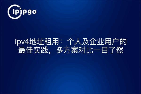 ipv4地址租用:个人及企业用户的最佳实践,多方案对比一目了然