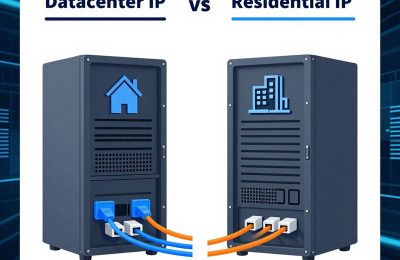数据中心IP与家庭宽带IP对比示意图