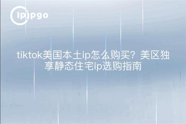 tiktok美国本土ip怎么购买?美区独享静态住宅ip选购指南