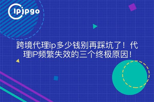 跨境代理ip多少钱别再踩坑了!代理IP频繁失效的三个终极原因!