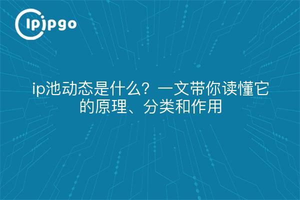 ip池动态是什么?一文带你读懂它的原理、分类和作用