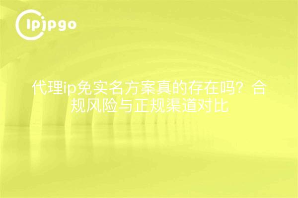 代理ip免实名方案真的存在吗?合规风险与正规渠道对比