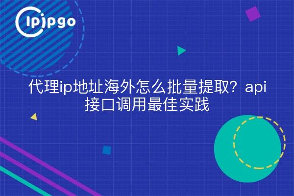 代理ip地址海外怎么批量提取?api接口调用最佳实践