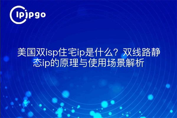 美国双isp住宅ip是什么?双线路静态ip的原理与使用场景解析