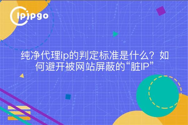 纯净代理ip的判定标准是什么?如何避开被网站屏蔽的“脏IP”
