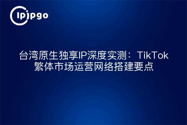 台湾原生独享IP深度实测:TikTok繁体市场运营网络搭建要点