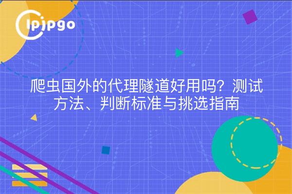 爬虫国外的代理隧道好用吗？测试方法、判断标准与挑选指南