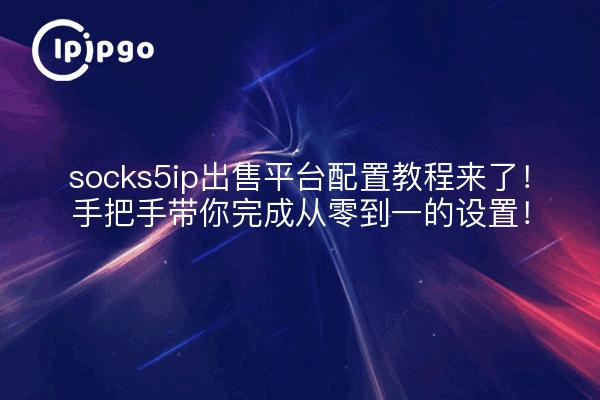 socks5ip出售平台配置教程来了!手把手带你完成从零到一的设置!