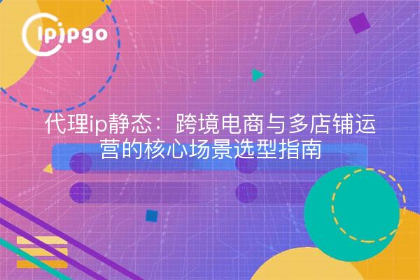 代理ip静态:跨境电商与多店铺运营的核心场景选型指南