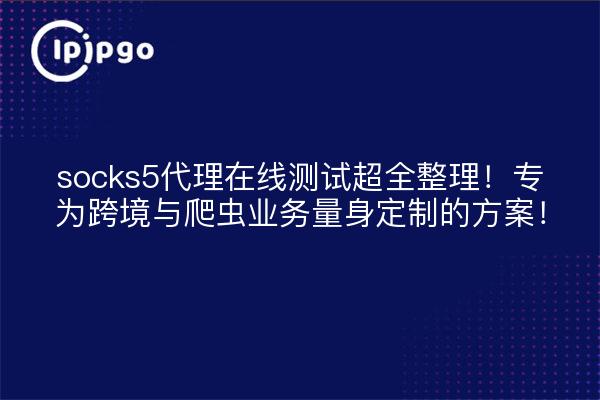 socks5代理在线测试超全整理!专为跨境与爬虫业务量身定制的方案!
