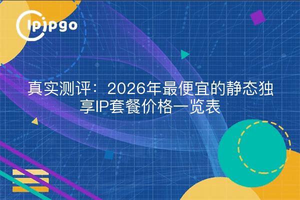 真实测评:2026年最便宜的静态独享IP套餐价格一览表